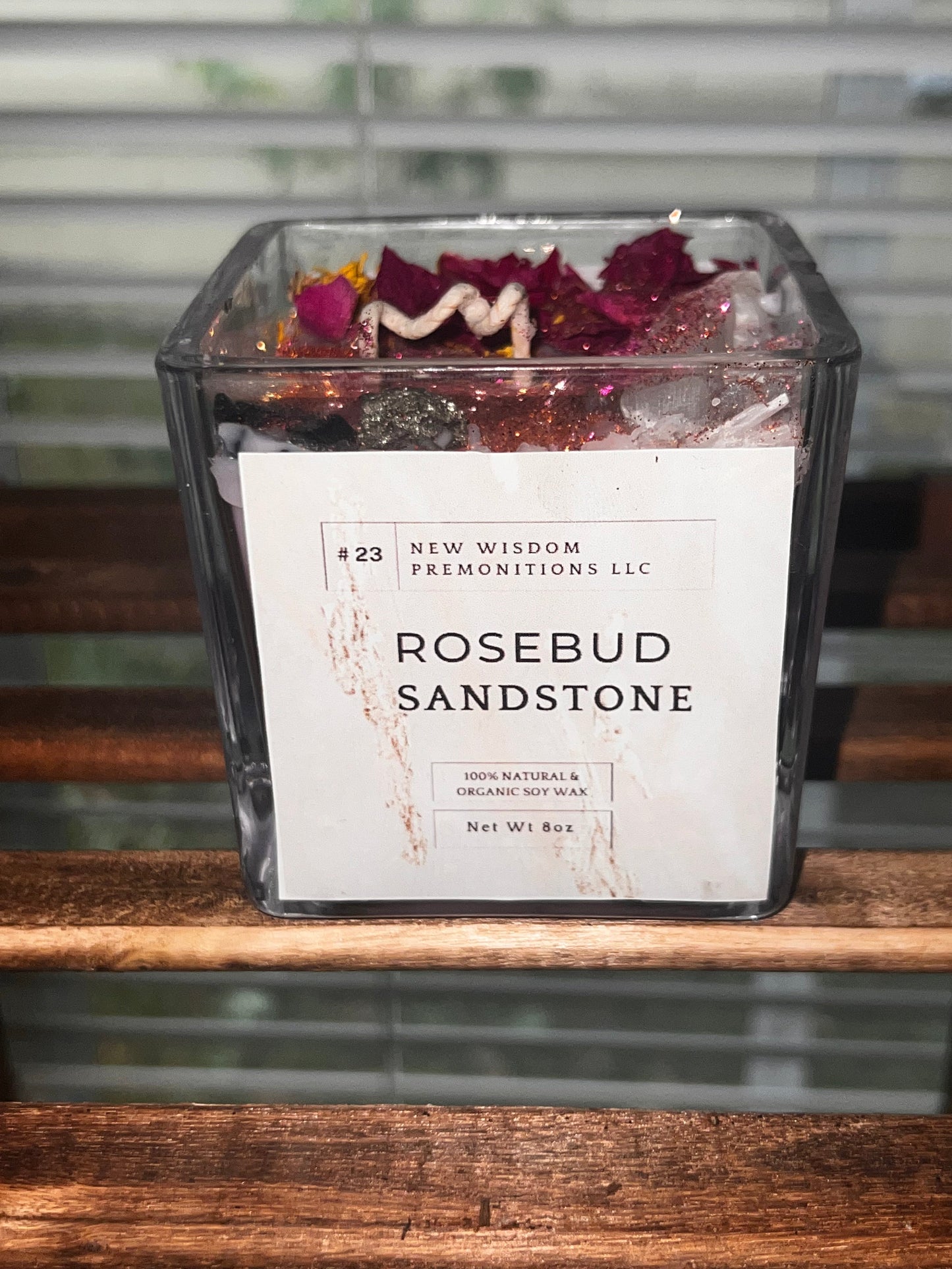 Rose Bud Sandstone Scented Glow in the Dark Candle